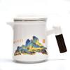 Juego de Té Cerámico para Viaje Taza Portátil de Preparación Rápida con Bolsa de Transporte Juego Taza de Té Kung Fu para Exteriores Tetera Porcelana Blanca de Negocios