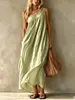 2026 Moda Femenina Europea y Americana Transfronteriza de Amazon Nuevo Estilo Bohemio Casual Vestido de Manga Larga con Bolsillos Descubierto para Mujer