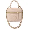 Bolso Mini de Mano Nuevo Primavera/Verano 2026, Bolso Pequeño Acolchado con Cadena Estilo Chanel, Versátil Bolso para Labiales de Hombro y Cruzado