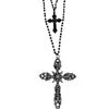 Collar Cruzado con Cuentas de Doble Capa Resistente Estilo Gótico Oscuro Y2K para Mujer, Cadena para Clavícula de Personalidad Punk con Diseño de Nicho