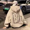 Sudadera Retro Estilo Hong Kong para Hombre Primavera y Otoño Terciopelo con Capucha Pulóver Americano Pesado Calle Alta Ins Marca de Tendencia Chaqueta Holgada