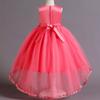 Vestido de Princesa Sem Mangas com Cauda para Apresentação de Piano, Fantasia de Performance Infantil, Roupa para Meninas, Vestido Estilo Princesa, Vestido de Pequena Princesa