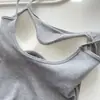 Top Regata Casual Esportivo Lindo com Tiras nas Costas, Sutiã com Bojo Fixo Embutido, Efeito Push-up, Pode Ser Usado Sozinho ou como Camada Base