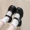 Zapatos de Princesa Negros de Cuero para Actuación de Niñas 2026 Primavera/Otoño Niños Medianos a Grandes Estilo Academia Suela Suave Versátiles Zapatos Individuales para Niños