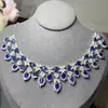 Diseño de Collar de Zafiro Natural Transfronterizo Plata S925 Incrustado Cadena Colgante Transmisión en Vivo de Douyin Envío Directo Piedra Principal 4X6M