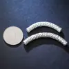Prata 999 pura 3D prata dura textura martelada tubo curvo meia pulseira DIY para miçangas e tranças acessório de prata
