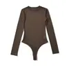 Mono Sexy Calado Transparente de Cuello Redondo Pequeño Ajustado de Manga Larga para Mujer en Otoño con Camiseta Sexy de Malla Ajustada