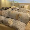Juego de ropa de cama retro floral de rosas estilo Ins de cuatro piezas, incluye funda de edredón y sábana, adecuado para dormitorios de estudiantes, tamaño individual de 1.5 metros, juego de tres piezas