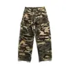Pantalones Cargo Camuflaje para Calle al Aire Libre Rumei para Hombre, Otoño Sueltos Lavados Pierna Ancha Rectos Versátiles Casuales
