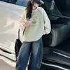 Novo Moletom Estilo Coreano Espesso com Plus Veludo para Meninas Outono e Inverno Calças de Perna Larga Plus Veludo para Crianças Grandes Calças Retas Casuais Calças Banana