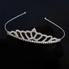 Moda Coreana Accesorios para el Cabello de Princesa Corona Simple Aro para el Cabello de Cumpleaños Tocado Aleación Pedrería Corona Pequeña para Niños