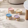 Tigela de Cerâmica para Gatos com Patas Coloridas, Alimentador Lento com Suporte, Tigela para Cães, Tigela Doméstica para Animais de Estimação, Tigela Anti-tombamento, Tigela para Alimentação Lenta Anti-engasgo