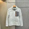 Sudadera asequible de exterior con cuello alto y media cremallera, engrosada para abrigar, jersey casual, chaqueta con forro polar para otoño e invierno para hombre