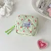 Hisocute Bolsa de Almacenamiento Cuadros de Cereza Portátil Bolsa para Compresas Menstruales Monedero Lápiz Labial Cables de Datos Almacenamiento Bolsa Pequeña