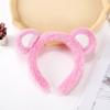 Coreano bonito urso de morango de pelúcia hairband mulheres atacado ins estilo de alta qualidade rosa orelhas vermelhas lavar headband rosto
