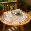 Mantel individual redondo tejido a mano estilo pastoral con borlas para mesa de comedor, Salvamanteles redondos para decoración del hogar, Cubierta para bandeja de té, Envío directo de una pieza