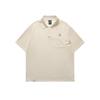 Camisa POLO Antiga 2025 Verão Nova Estilo Americano Retrô Criativa Bolso Bordado Design Solta Manga Curta para Homens