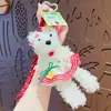 Llavero Colgante de Muñeca Conejo Twister de Peluche de Dibujos Animados Lindo para Pareja Llavero de Mochila Escolar Colgante Pequeño Regalo