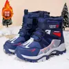Crampones de Hielo para Niños Botas de Nieve Niños Invierno Acolchado de Terciopelo Grueso Zapatos de Algodón Impermeables Antideslizantes Niñas Cálidos del Noreste Botas Grandes de Algodón