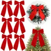 Lazo de Navidad Nuevo Transfronterizo Tela de Terciopelo Manualidades Decoración de Escena Accesorios Adornos para Colgar en el Árbol de Navidad Venta al por Mayor