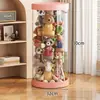 Balde de armazenamento de bonecas de grande capacidade para guardar bonecas, bichos de pelúcia, brinquedos, caixa de armazenamento transparente para bichos de pelúcia, artefato de armazenamento