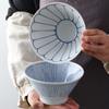 Tazón de sopa de estilo japonés con esmalte azul y blanco, tazón de fideos de arroz de estilo japonés
