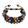 Pulsera de Ojo de Tigre Ojo de Gato Doble Fila Pulsera de Obsidiana con Venas Rojas Turquesa Pulsera de Fantasma Verde Pulsera de Piedra Natural