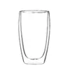 Venta al por mayor del fabricante Taza de agua de vidrio de doble capa resistente al calor, Taza de café transparente resistente al calor para regalo publicitario creativo