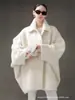 Abrigo de Lana de Alpaca Peruana Suri de Doble Cara para Mujer, Tacto Peluche, Abrigo Corto de Lana de Corte Amplio Petite, Nuevo Estilo de Invierno