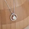 Colar de Prata Esterlina s925 Feminino Coreano Colar de Pérola Redonda Joias de Prata Esterlina com Corrente