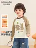Kaka Panda Camada Base Plush Infantil Meninas Manga Longa Camiseta Roupas de Inverno Meninos Camada Base de Inverno Bebê Top