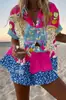 Estampado Digital Personalizado Europeo y Americano Transfronterizo Nuevo Conjunto Casual de Dos Piezas para Mujer Pod
