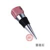 Cristal rosa piedra semipreciosa ojo de tigre cuadrado tapón para botella de vino tinto acero inoxidable base de silicona juego tapón para botella de champán gema