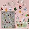 Adesivos de Unha em Relevo de Natal Transfronteiriços, Lote Misto Variado Adesivos de Unha 3D Boneco de Neve Homem de Gengibre Modelo Sl