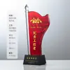 Trofeo de Cristal Personalizado para Miembros Destacados de la Fiesta del 1 de Julio, Regalo Conmemorativo de Jubilación, Trofeo Rojo de la Temporada de Licenciamiento Militar del 1 de Agosto, Reconocimiento de Honor