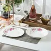 Prato de cerâmica de 8 polegadas 10 polegadas Prato Jingdezhen prato de cerâmica doméstico prato raso prato fundo prato de sopa prato de aperitivo prato de porcelana óssea