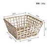 Cesta de Almacenamiento Tejida de Cuerda de Papel Simple para Hogar Sala de Estar Escritorio Organizador de Artículos Varios Snacks Cesta Hueca para Almacenamiento de Cosméticos