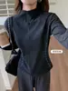 Chamarra con cuello alto de doble cremallera para mujer, nuevo estilo otoño e invierno, con forro afelpado, ajustada a la cintura, estiliza, se puede usar como top