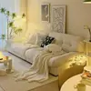 Sofá Cloud novo, moderno, simples, estilo creme, sala de estar, pequeno, apartamento, reto, duplo, três lugares, sofá de tecido preguiçoso