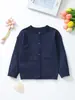 2025Ins Venta Caliente Primavera y Verano Niñas Cardigan Chal de Punto Versátil Color Sólido Simple Delgado de Manga Larga Cardigan de Punto