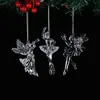 Decoración de Árbol de Navidad Transfronteriza Copo de Nieve de Acrílico Transparente Alce Ángel Niña Colgante Decoración de Atmósfera Navideña