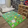 Alfombra impresa de juego de rompecabezas de dibujos animados para niños, alfombra de gateo, alfombra para dormitorio, sala de estar, venta al por mayor