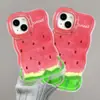 Capa de Celular de Melancia de Verão para Apple 16 Pro Max, iPhone 15 com Suportes Duplos, 17 Silicone, 12 Nicho, 13 para Mulheres