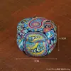 Lata de Estanho Pequena com Estampa Étnica Exótica em Formato de Tambor, Recipiente para Vela de Aromaterapia, Caixa Vazia, Caixa para Armazenamento de Joias, Ornamento de Decoração para Casa