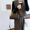 Moda internacional Bolsa pequena Boston para mulheres 2026 novo modelo, elegante estampada versátil estilosa bolsa de ombro e transversal