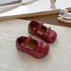 Sapatos Mary Jane para Meninas 2025 Primavera e Outono Novos Sapatos de Princesa com Solado Macio para Crianças Pequenas e Médias, Doces Sapatos de Couro para Usar com Saias