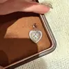 Colgante de Corazón Cepillado Italiano de Plata de Ley S925 para Mujer, Estilo Vintage, Lujo Ligero, Diseño de Nicho de Alta Gama, Colgante Popular