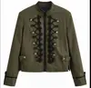 Ropa de Mujer Transfronteriza Primavera y Otoño 2026 Estilo Europeo y Americano Elegante y a la Moda Chaqueta Traje con Hombreras y Botones de Nudo para Mujer A712050