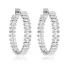Venta al por mayor del fabricante Joyería Popular Transfronteriza Pendientes Redondos de 40 mm con Circonita Completa Pendientes de Moda de Fiesta Lujo Europeos y Americanos