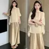 Traje de Maternidad Verano 2025 Estilo Coreano Casual para Salir Falda de Tirantes de Acetato para Maternidad + Cubre-traje Conjunto de Dos Piezas para Maternidad